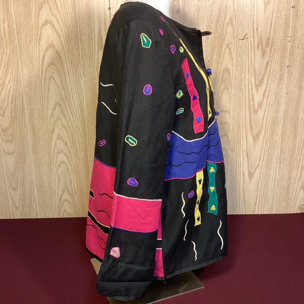 Indigo Moon Embroidered Patchwork Womens Jacket S… - image 7